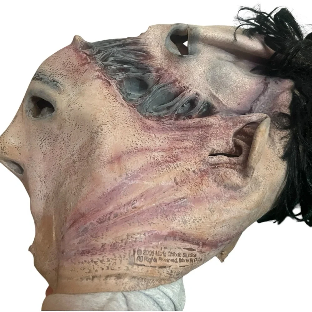 Scary Halloween double face  horror adult latex with hair